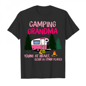 306 Grandma Camping Ladies Men's T-Shirt Black