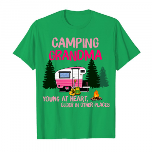 306 Grandma Camping Ladies Men's T-Shirt Kelly Green