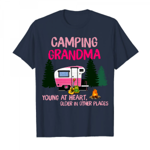 306 Grandma Camping Ladies Men's T-Shirt Navy