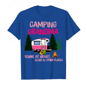 306 Grandma Camping Ladies Men's T-Shirt Royal Blue