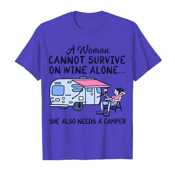 A Woman Cannot Survive On Wine Alone Men's T-Shirt Iris