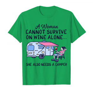 A Woman Cannot Survive On Wine Alone Men's T-Shirt Kelly Green