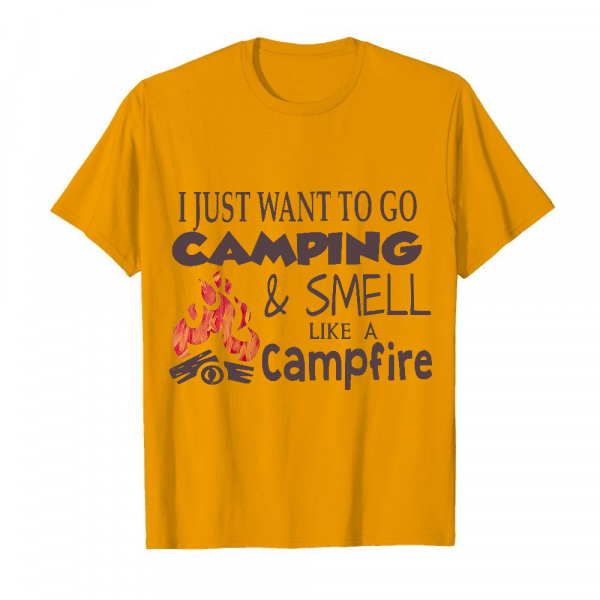 I Just Want To Go Camping Smell Like A Campfire Men's T-Shirt Orange