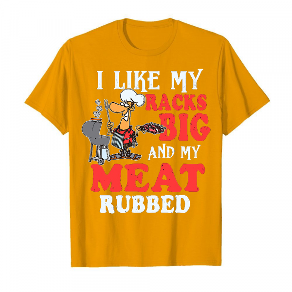 I Like My Racks Big Men's T-Shirt Orange