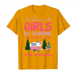 Some Girls Go Camping And Drink Too Much 2 Men's T-Shirt Orange